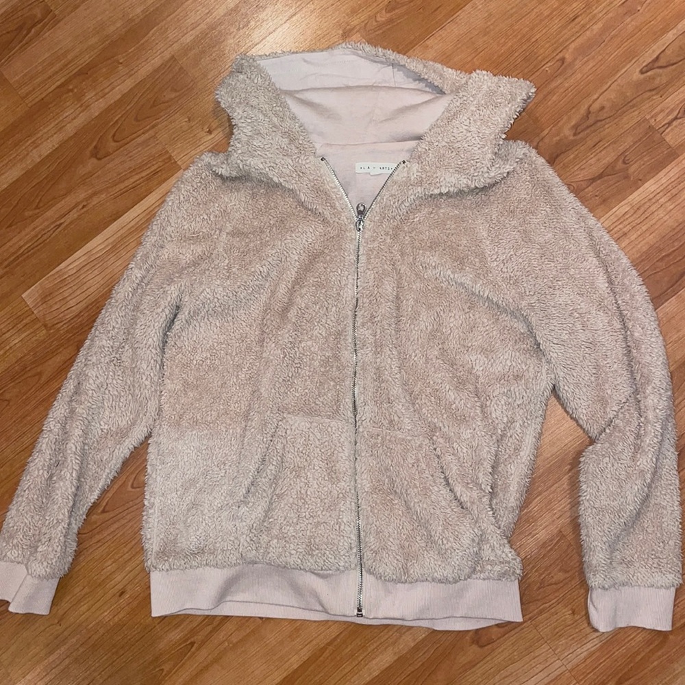 Fuzzy Tan Zip-up